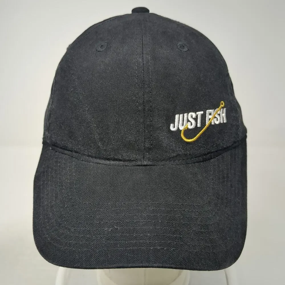 Outdoor Cap Baseball Cap Black One Size Just Fish Hook Graphic Slideback Hat